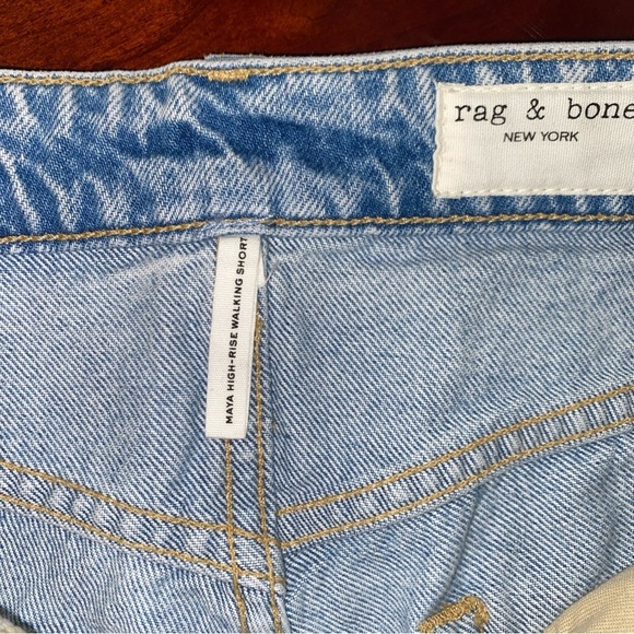Rag & Bone Blue Denim Shorts MAYA WALKING SHORTS - Picture 9 of 9